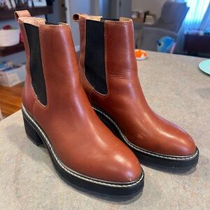 Madewell Chestnut Leather Ankle Booties